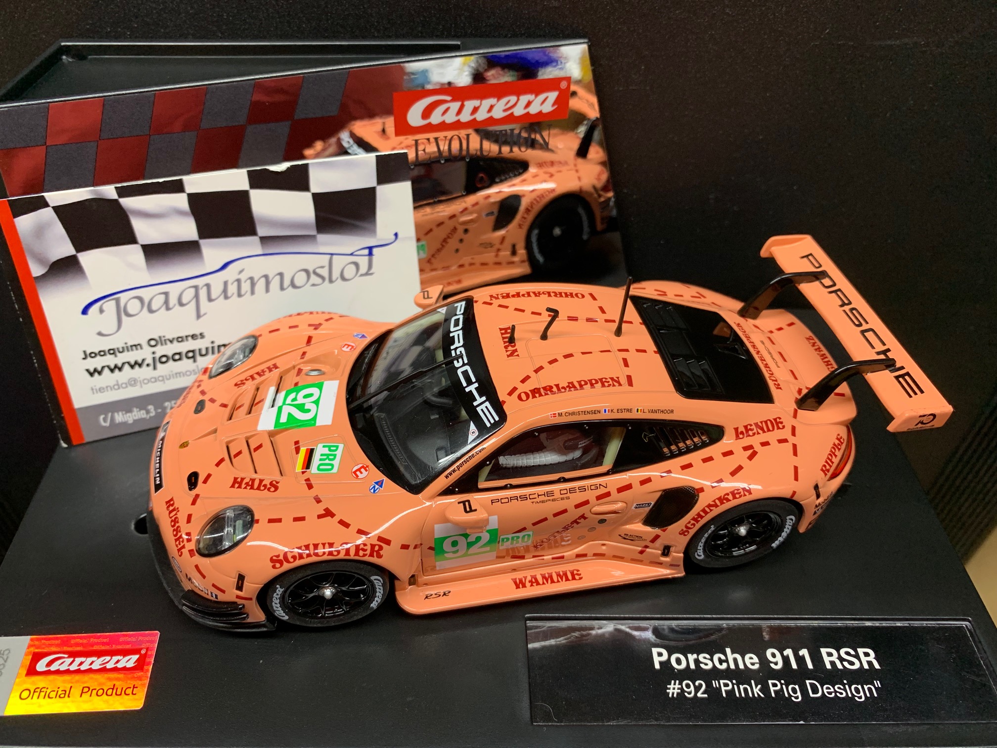 carrera evolution 27654 porsche 911 rsr "pink pig design, no.92"