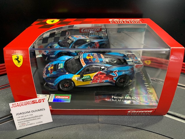 carrera evolution 27708 ferrari 488 gt3 red bull af cors no30