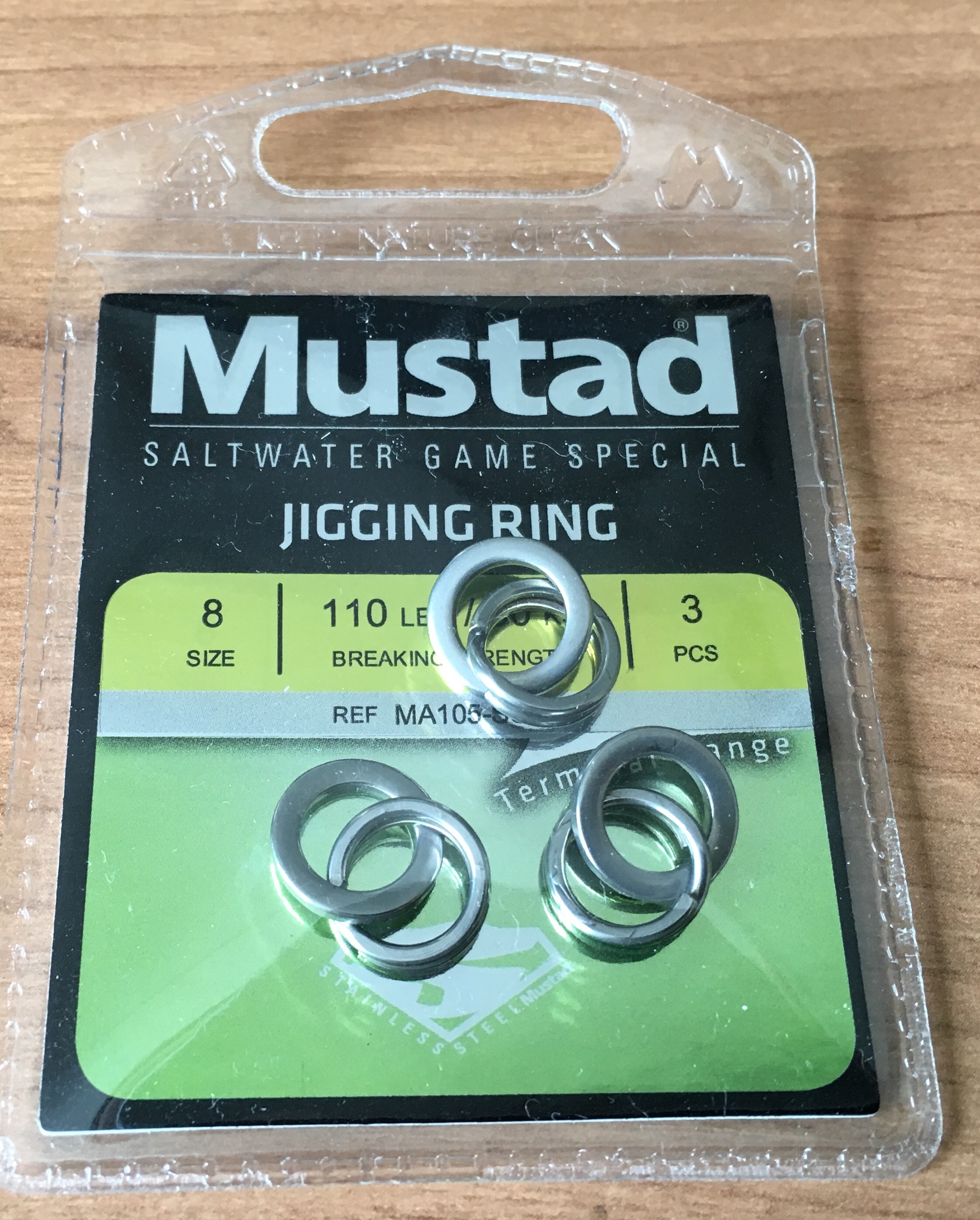 LLAVERITO CON ANILLA MUSTAD INOX MA105 Nº8 (3 unidades)