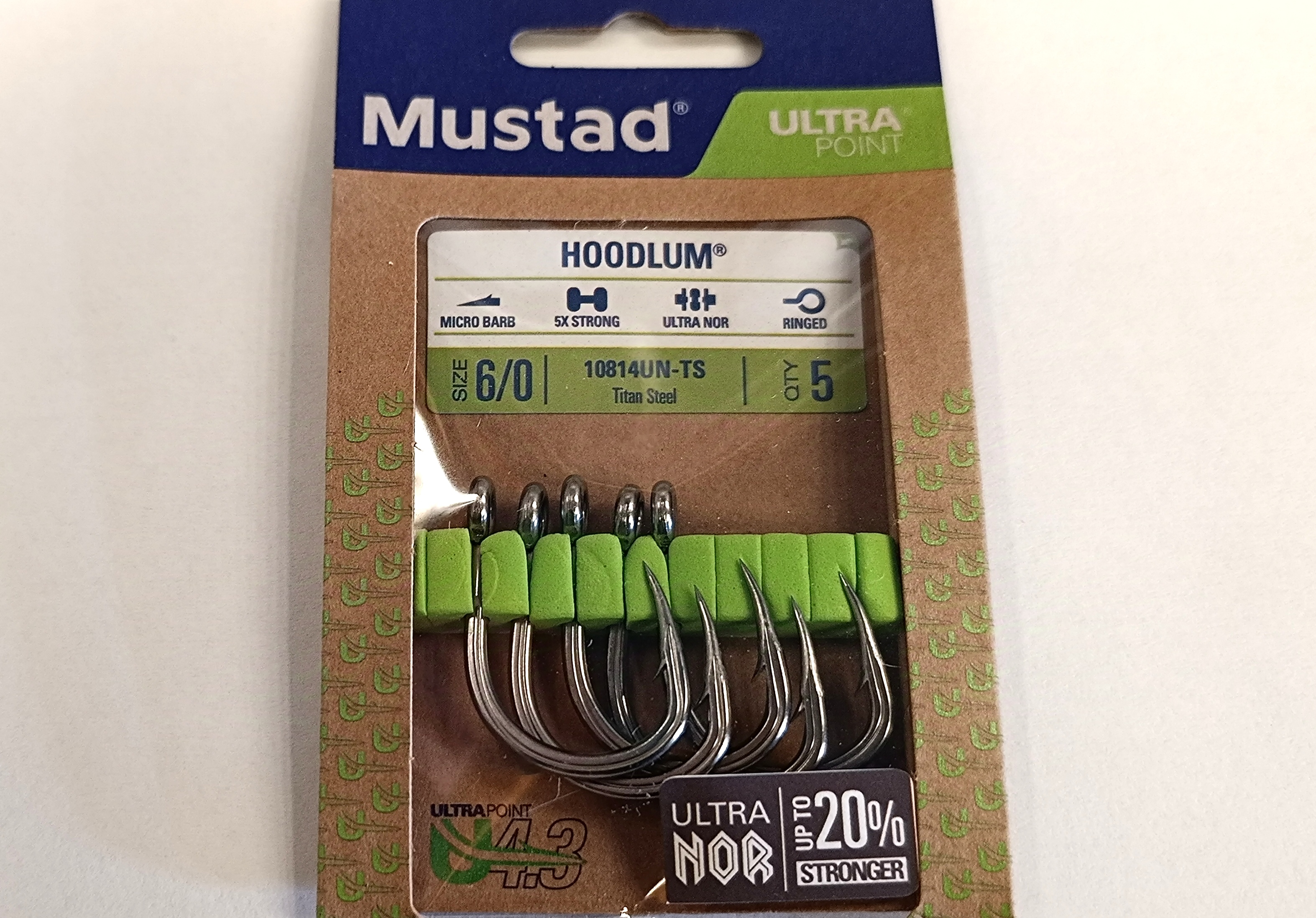 ANZUELO MUSTAD ULTRA POINT HODDLUM 10814 UN-TS 6/0 (5 unidades)