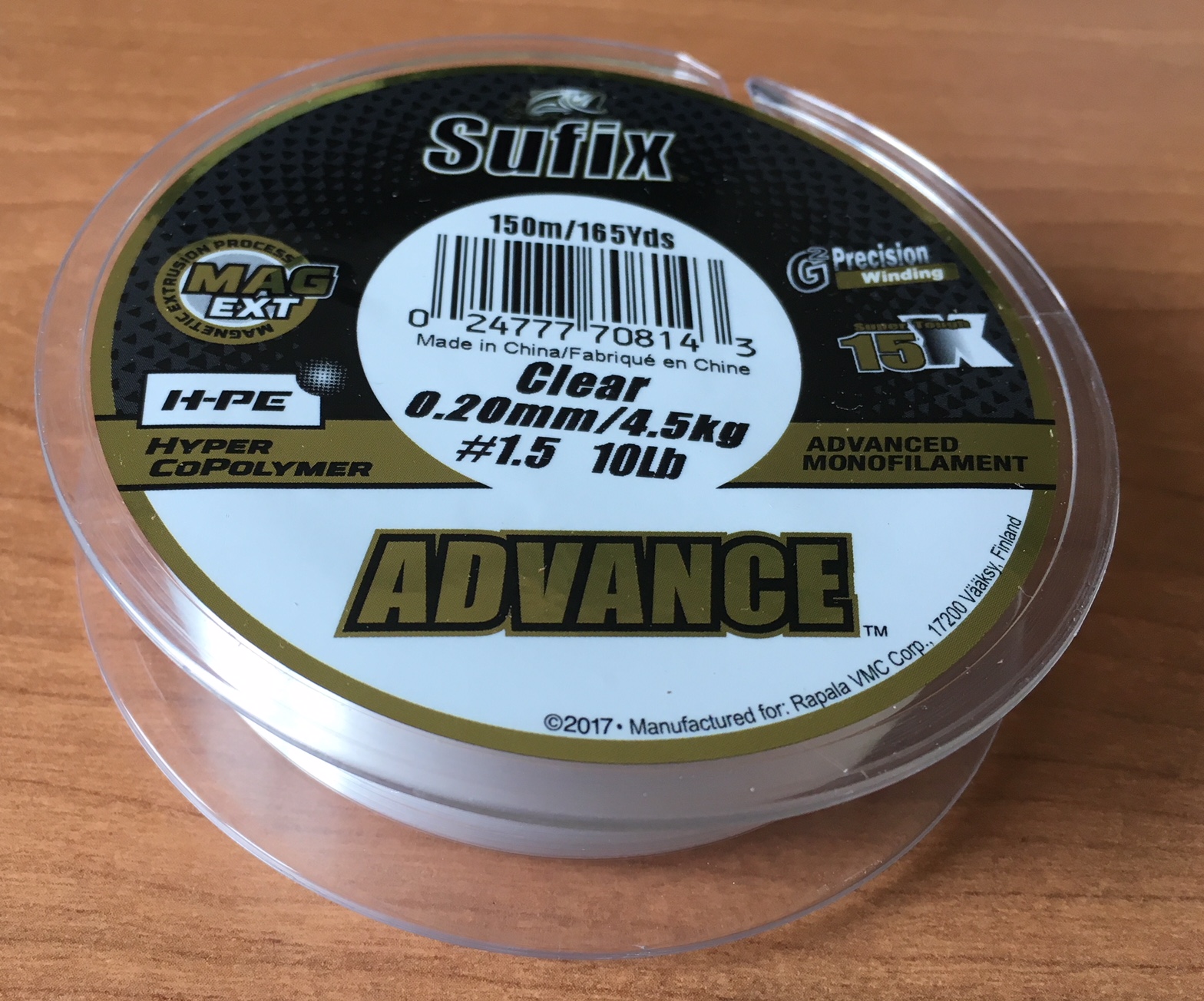 NYLON SUFIX ADVANCE CLEAR 150m 0,20mm 4,5 kg