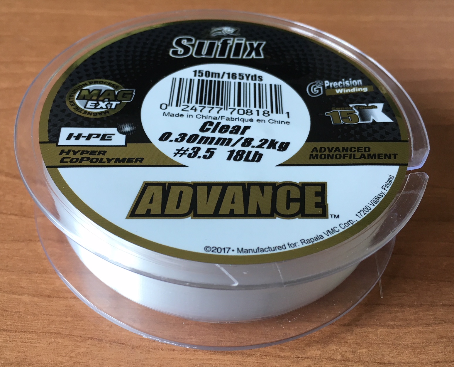 NYLON SUFIX ADVANCE CLEAR 150m 0,30mm 8,2 kg