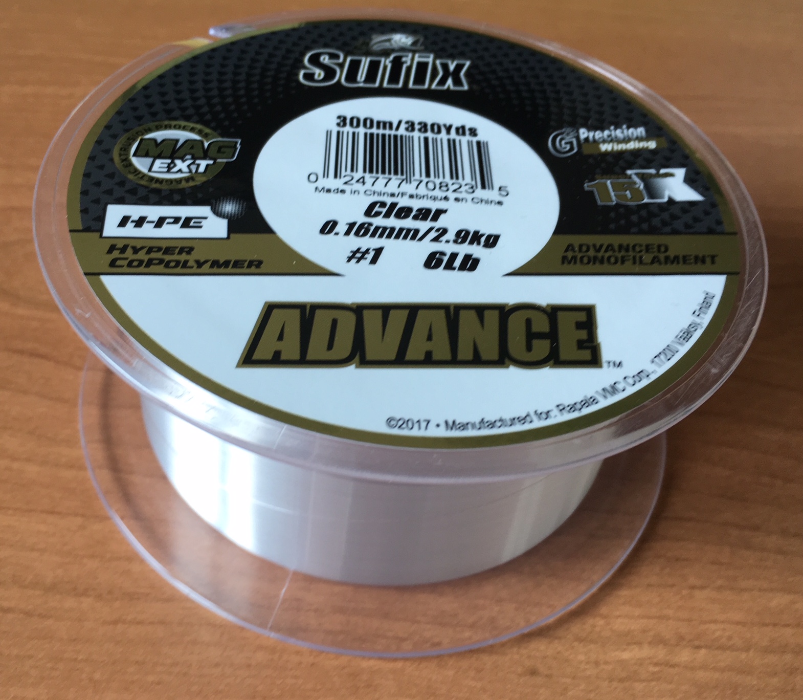 NYLON SUFIX ADVANCE CLEAR 300m 0,16mm 2,9 kg
