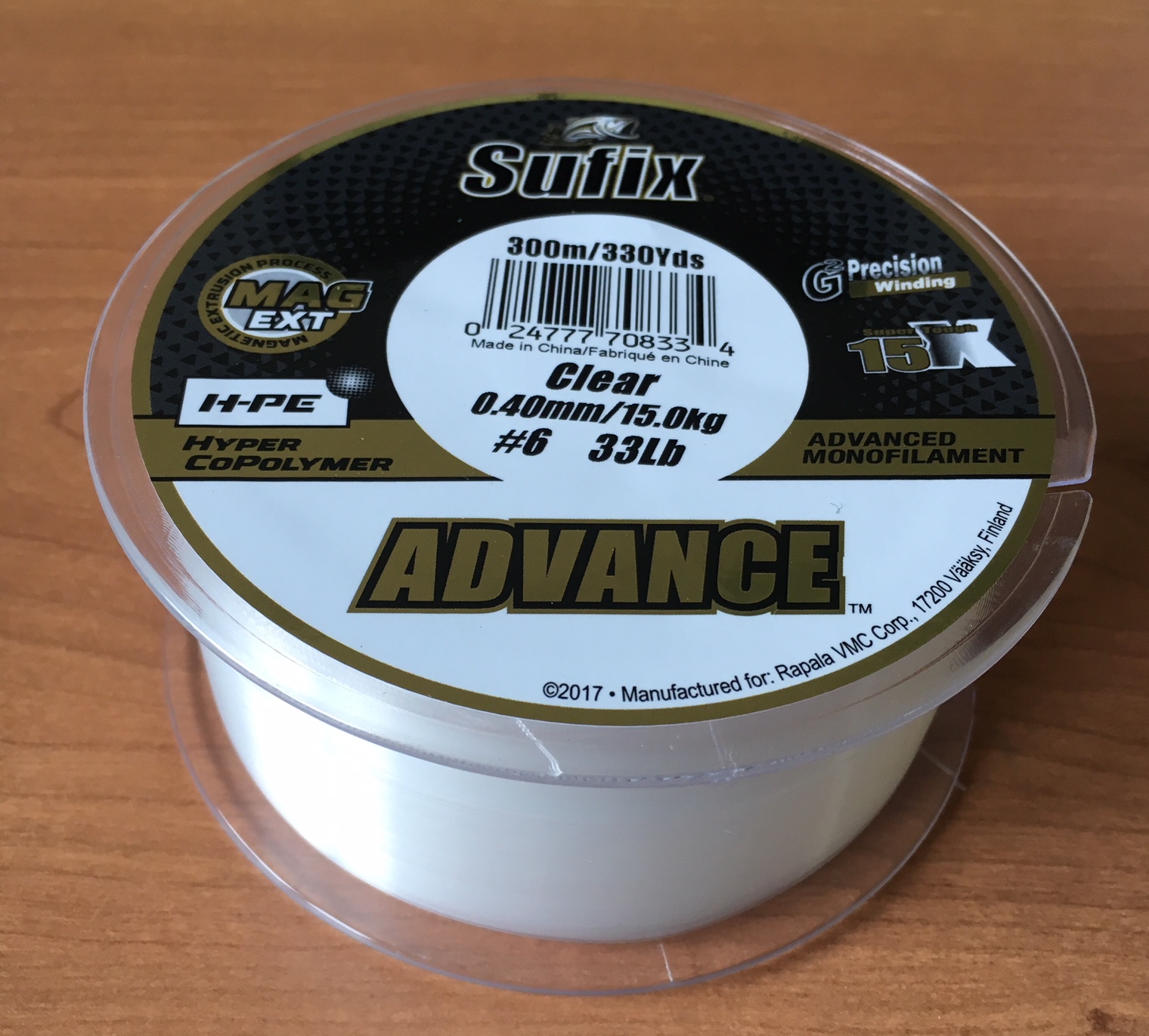 NYLON SUFIX ADVANCE CLEAR 300m 0,40 mm 15 kg