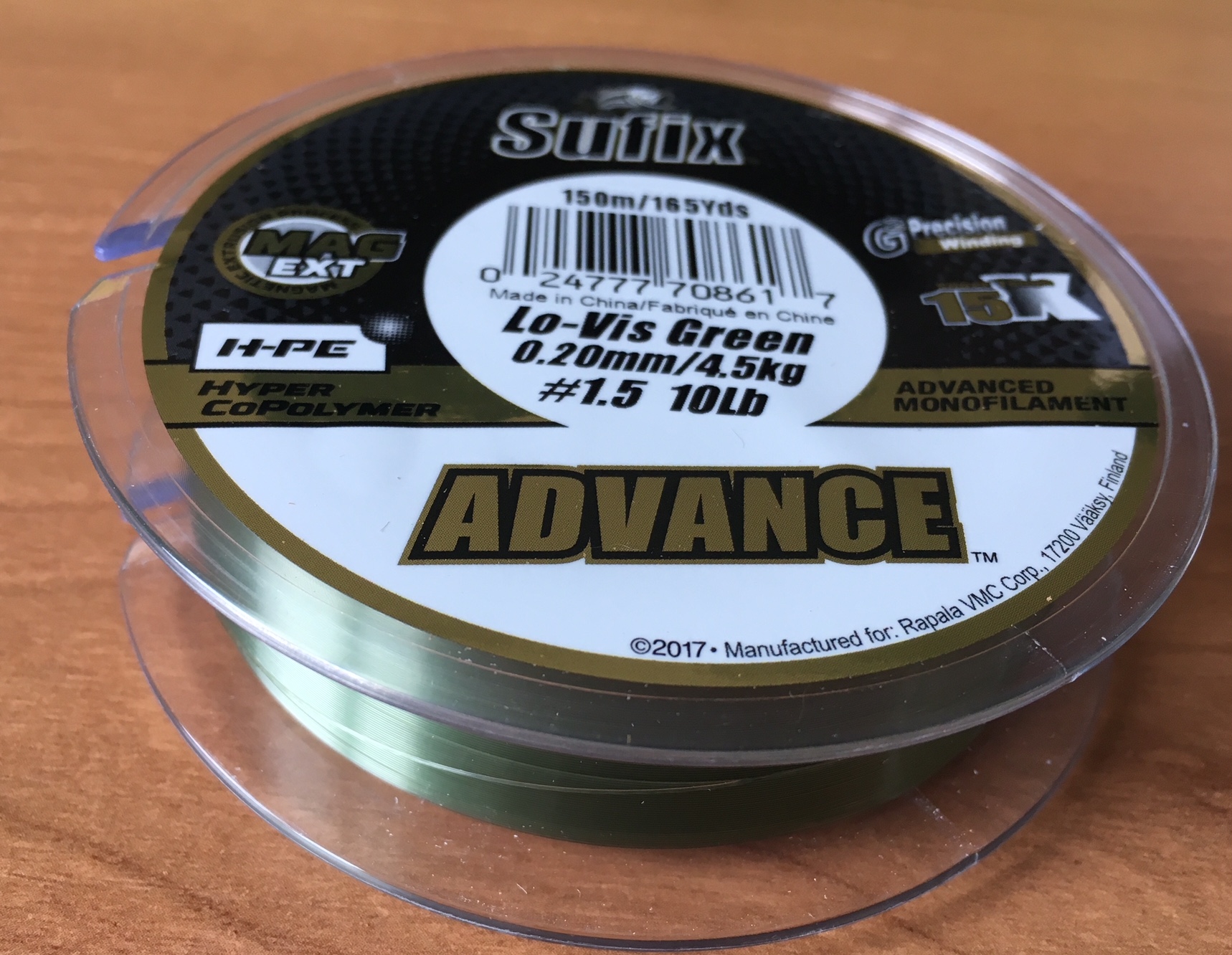 NYLON SUFIX ADVANCE GREEN 150m 0,20mm 4,5kg