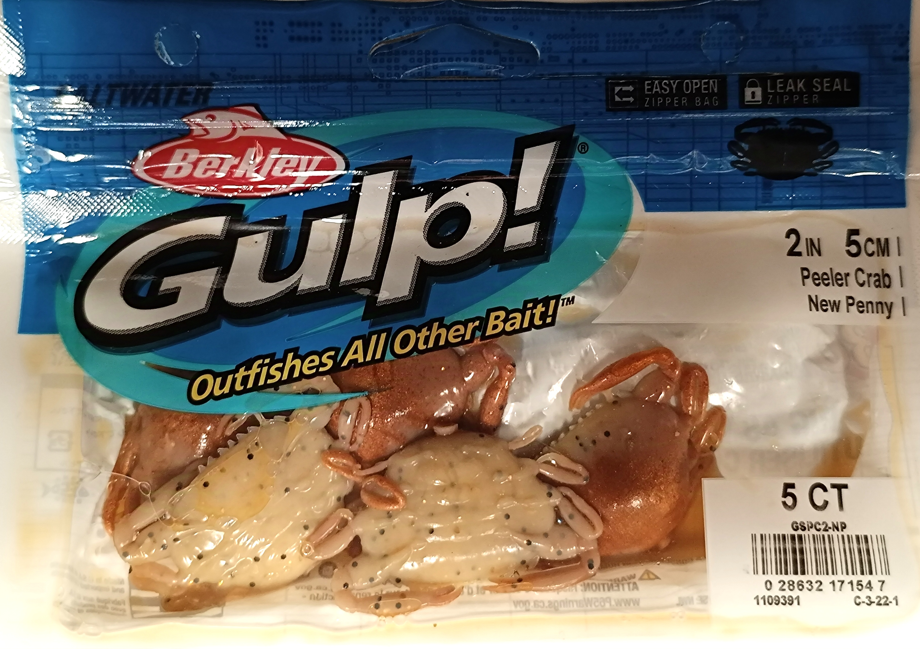VINILO BERKLEY CANGREJO 5cm GSPC2-NP SW GULP PEELR CRAB 2IN NPENY IR