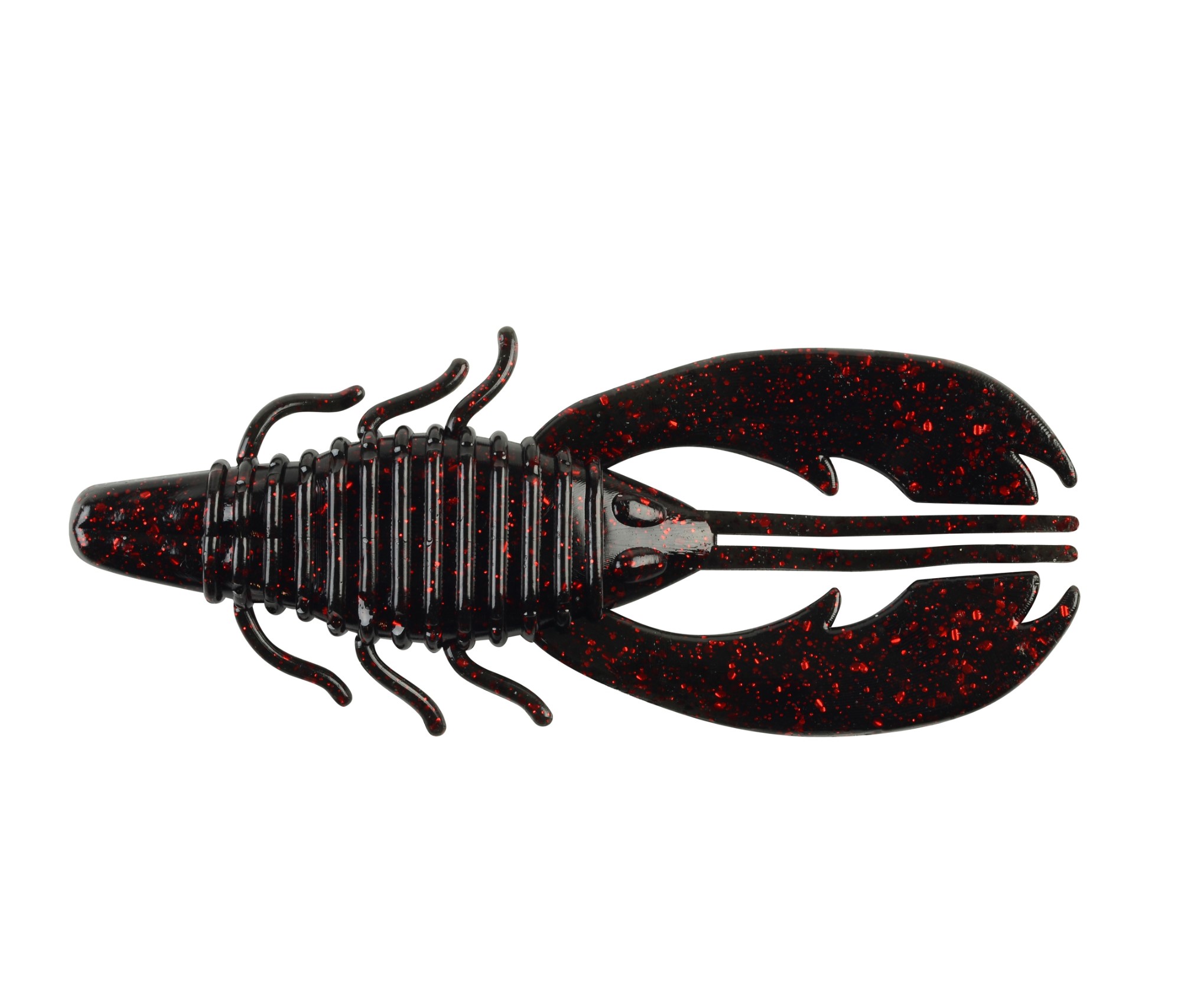 VINILO BERKLEY POWERBAIT CRAW FATTY 8CM BLACK RED FLECK (8 unidades)