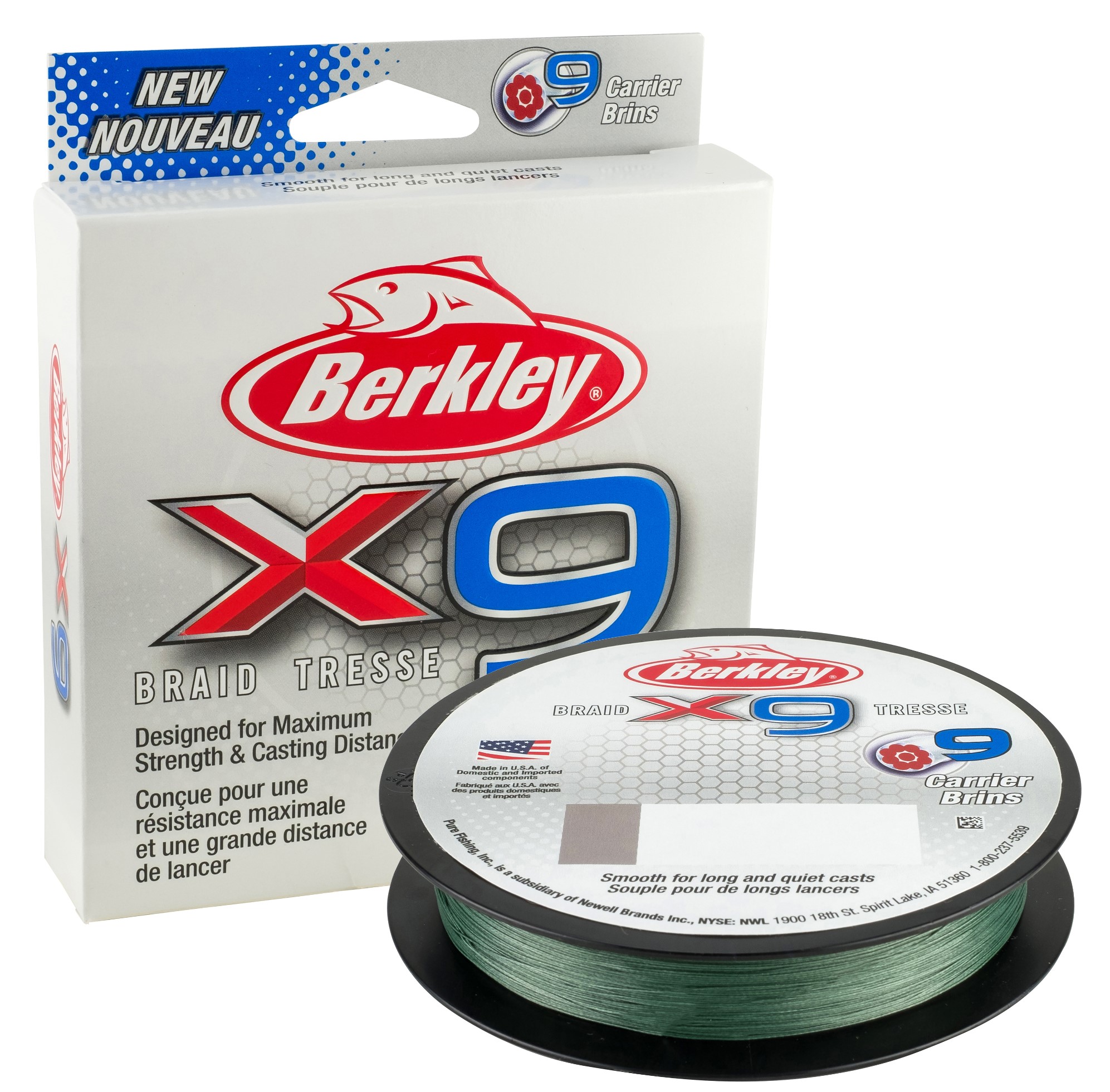 BERKLEY X9 150M LO-VIS GREEN 0,17mm 17KG