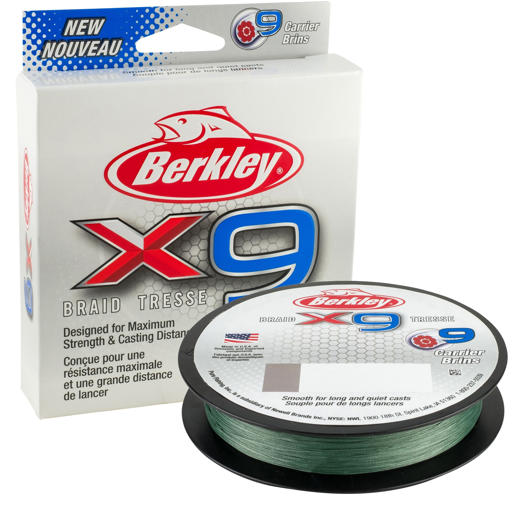 BERKLEY X9 150M LO-VIS GREEN 0,35mm 36,30kg