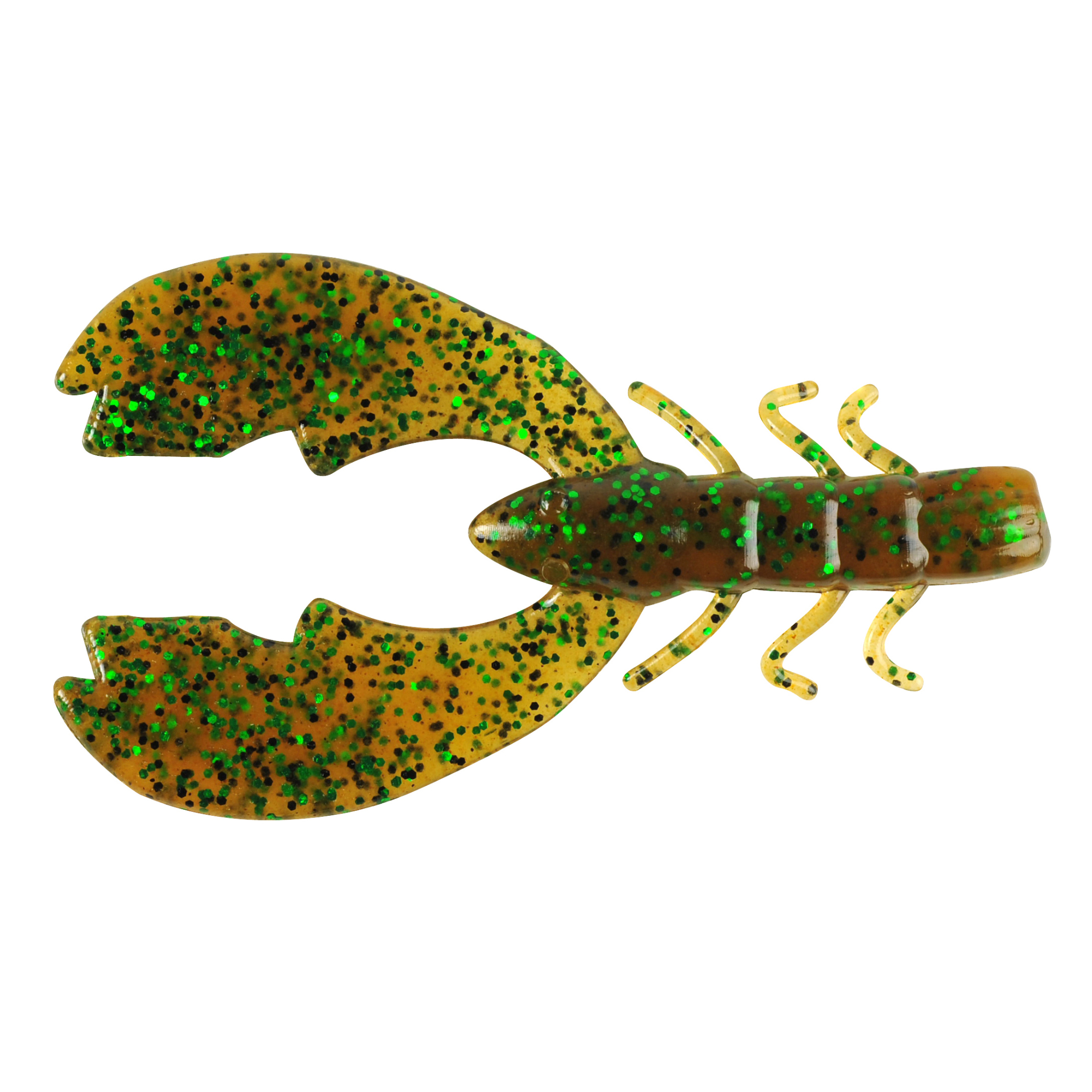VINILO BERKLEY POWERBAIT CHIGGER CRAW 10cm PPK GRN FL (9 unidades)