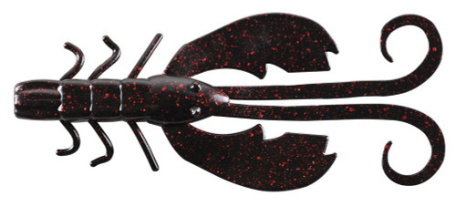 BERKLEY POWERBAIT CRAZY LEGS CHIGGER CRAW 10CM BLACK RED FLECK (8un)