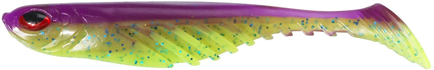 POWERBAIT RIPPLE SHAD 13CM BULK PURPLE CHARTREUSE (25 unidades)