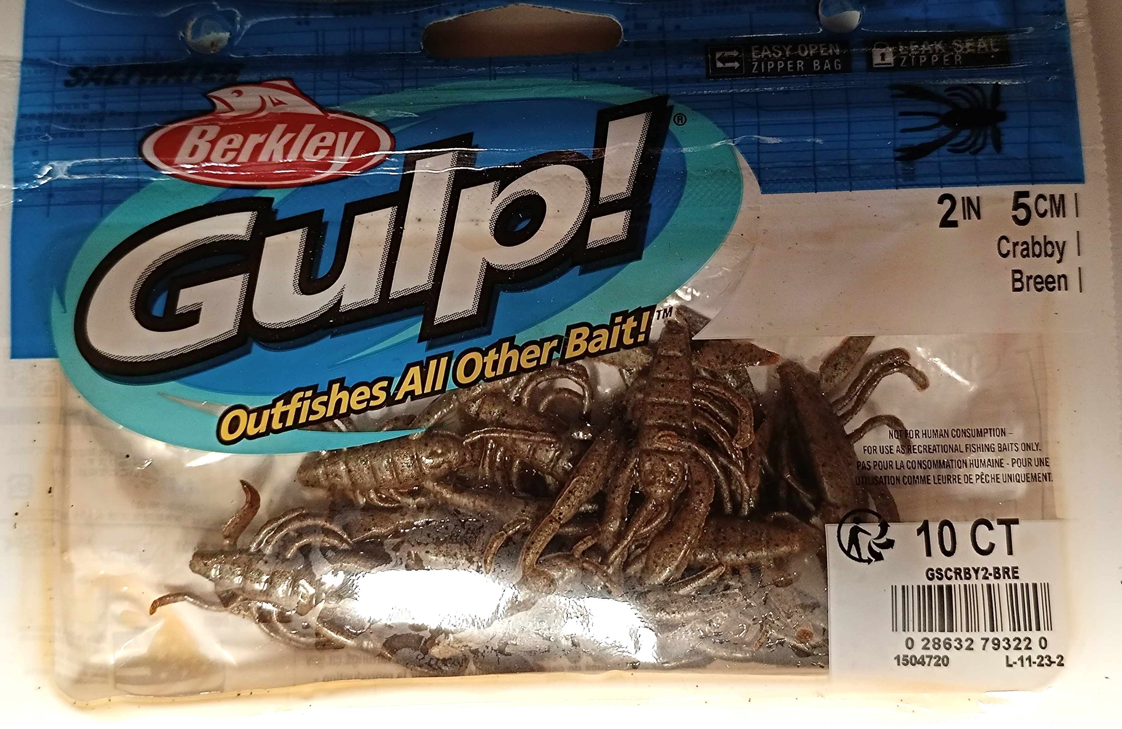 VINILO BERKLEY CANGREJO 5cm GSCRBY2-BRE GULP CRABBY 2IN BREEN
