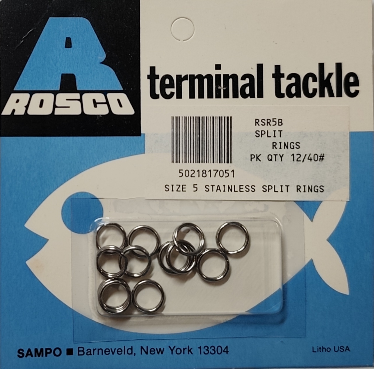 ROSCO - ANILLA ABIERTA - SPLIT RINGS SIZE 5 - 40LB (12 unidades)
