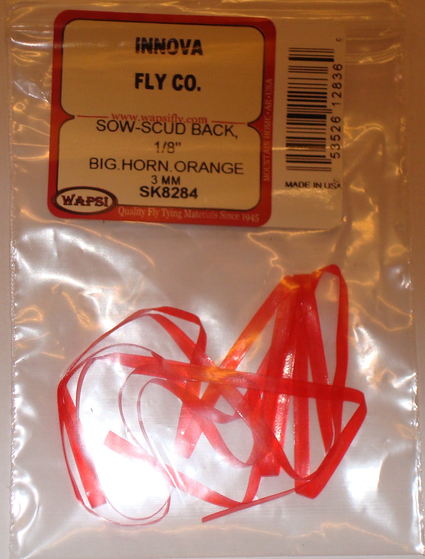 SOW-SCUD  BACK, 1/8" BIG.HORN.ORANGE(TIRA SILICON)
