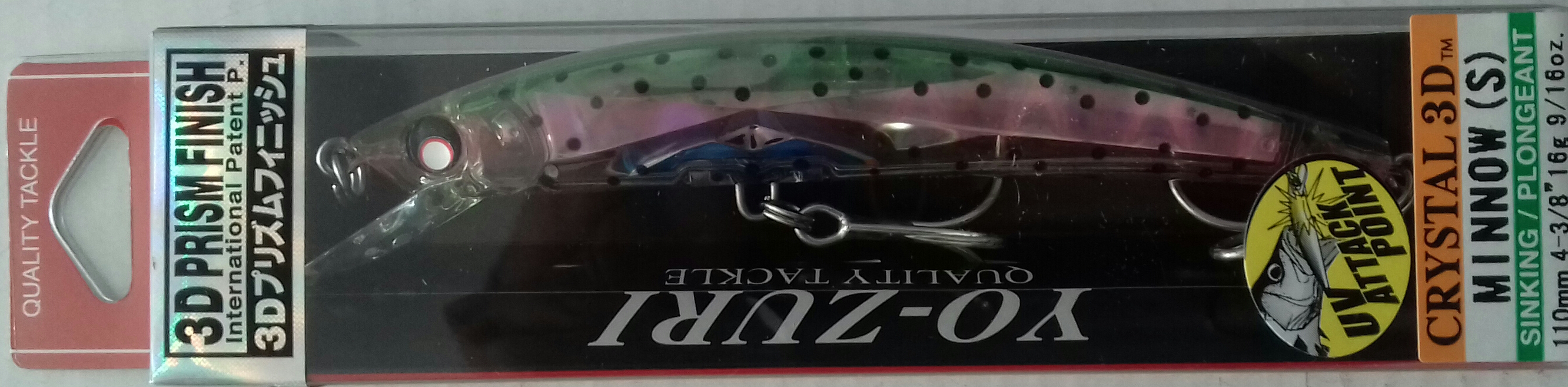 YO-ZURI CRYSTAL 3D MINNOW 110S F980-HNM