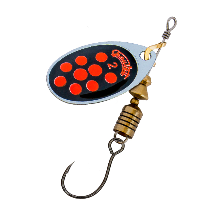 CUCHARILLA GRAUVELL NEGRO PUNTOS ROJOS Nº 3 (1 ANZUELO SIN MUERTE)