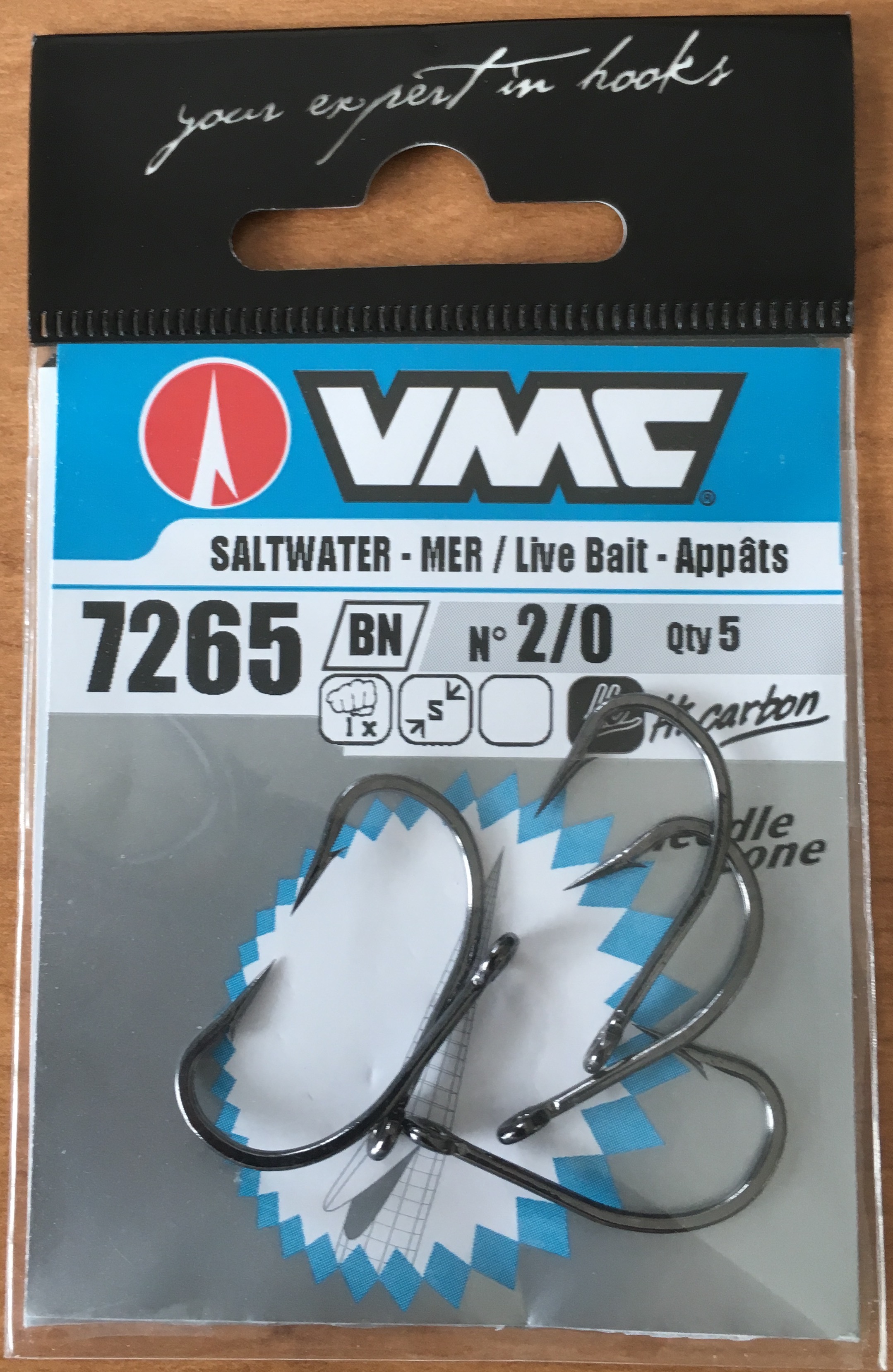 ANZUELO VMC 7265 LIVEBAIT BN 2/0  (5 unidades)