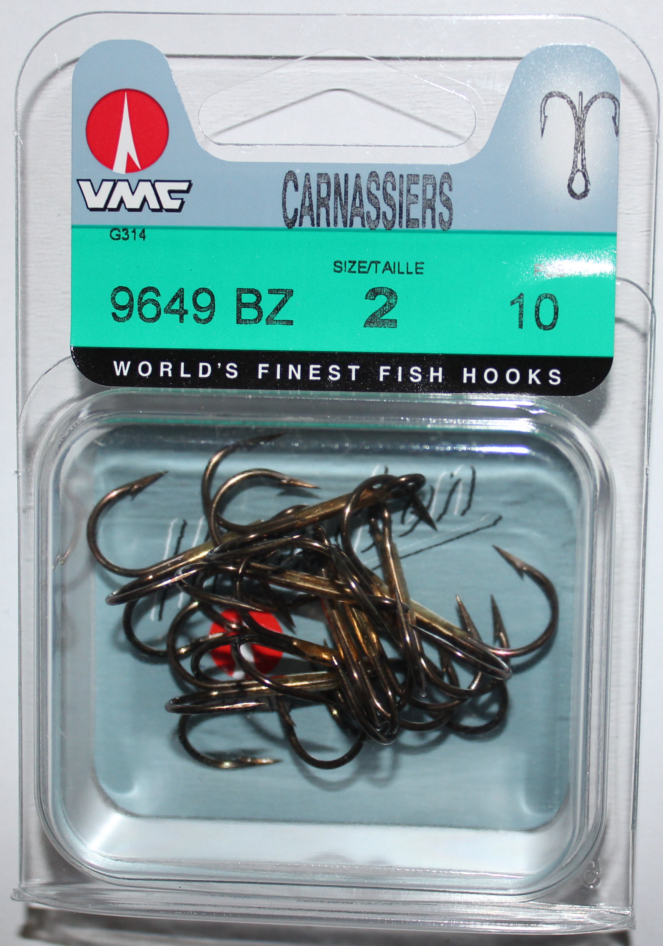 ANZUELO TRIPLE VMC 9649 BRONCE T-02 (10 unidades)