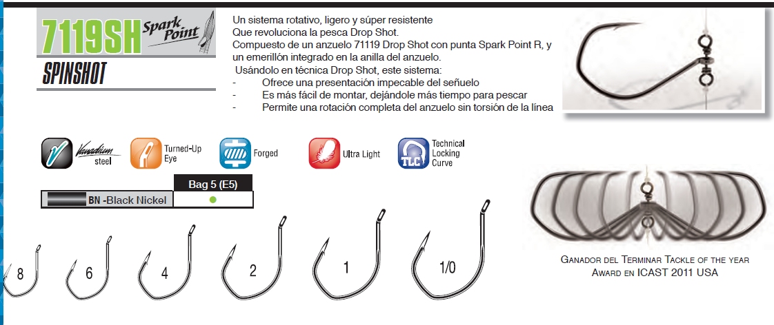 ANZUELO VMC 7119 SPIN SHOT T-06 (5 unidades)