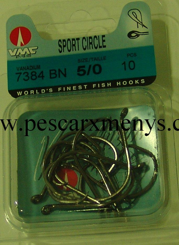 VMC 7384BN Black Sport Circle Hook, (3) Sizes, (20) Per Pack