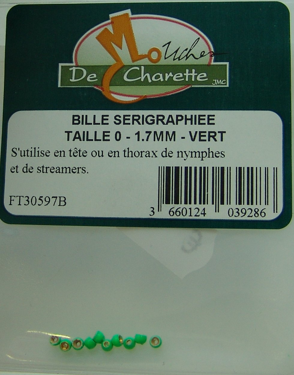 BOLA LATON SERIGRAFIA JMC - T.0 / 1.7MM - VERDE