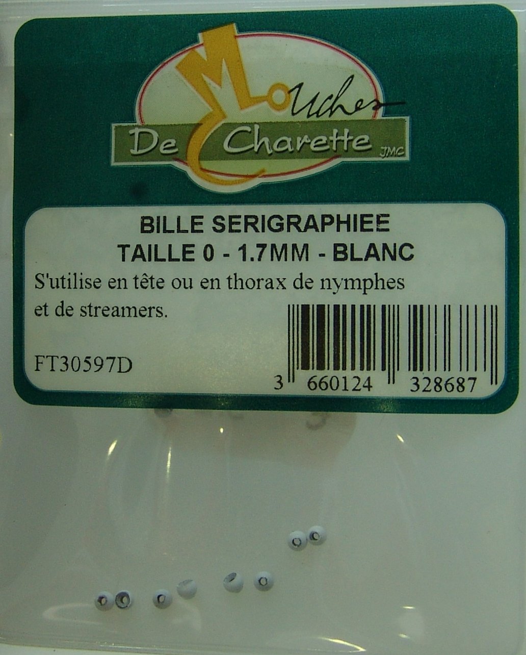BOLA LATON SERIGRAFIA JMC-T.0 / 1.7MM - BLANCO