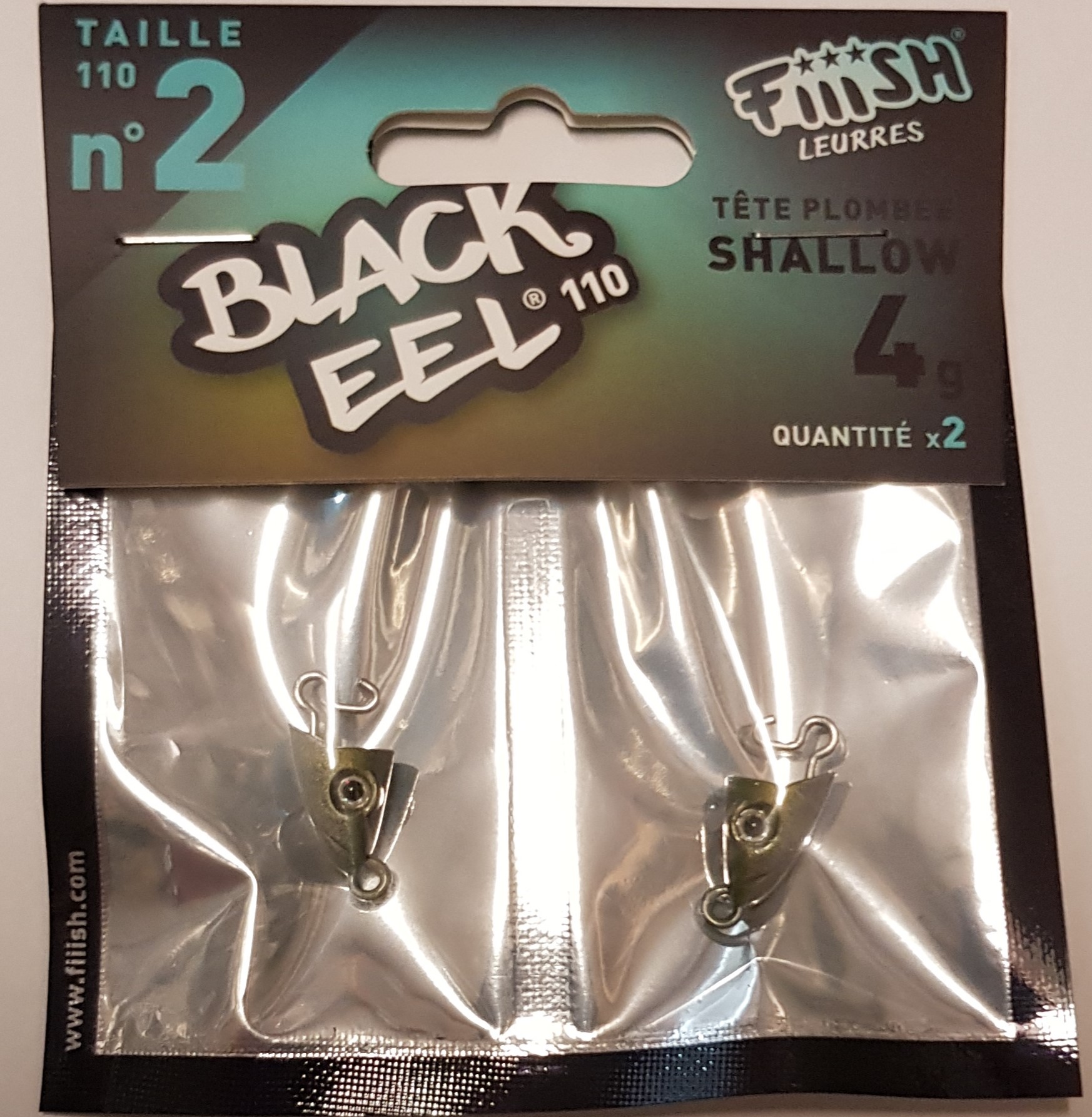 BLACK EEL 110mm 2 jig heads Shallow - 4g - Kaki
