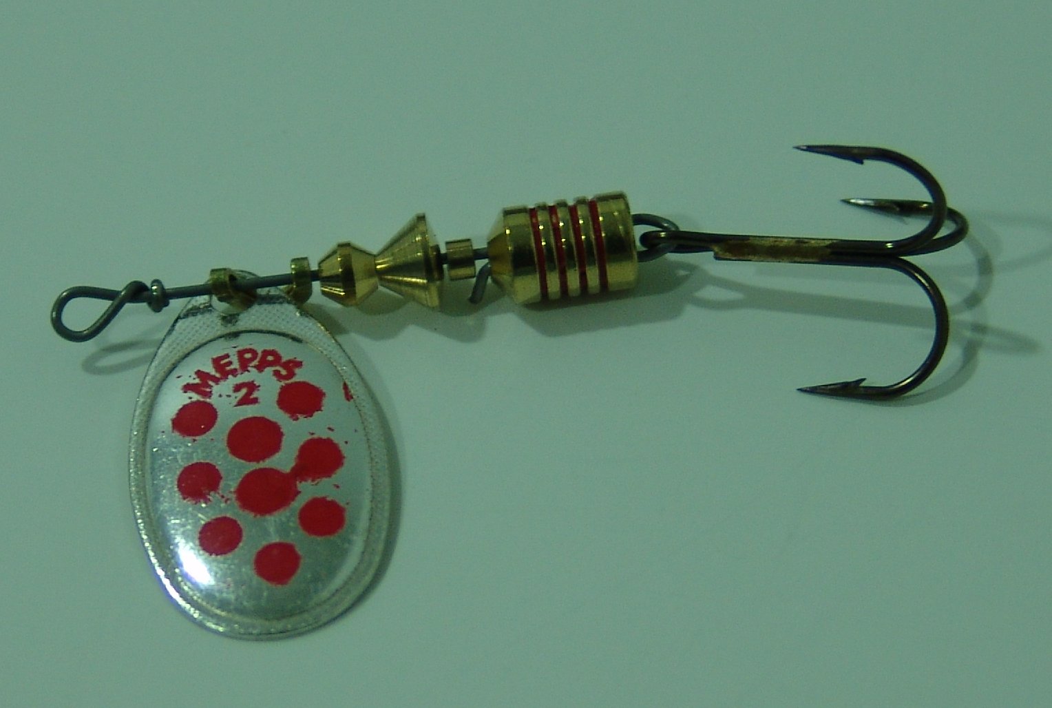 CUCHARILLA MEPPS AGLIA 2 PLATA PUNTOS ROJOS