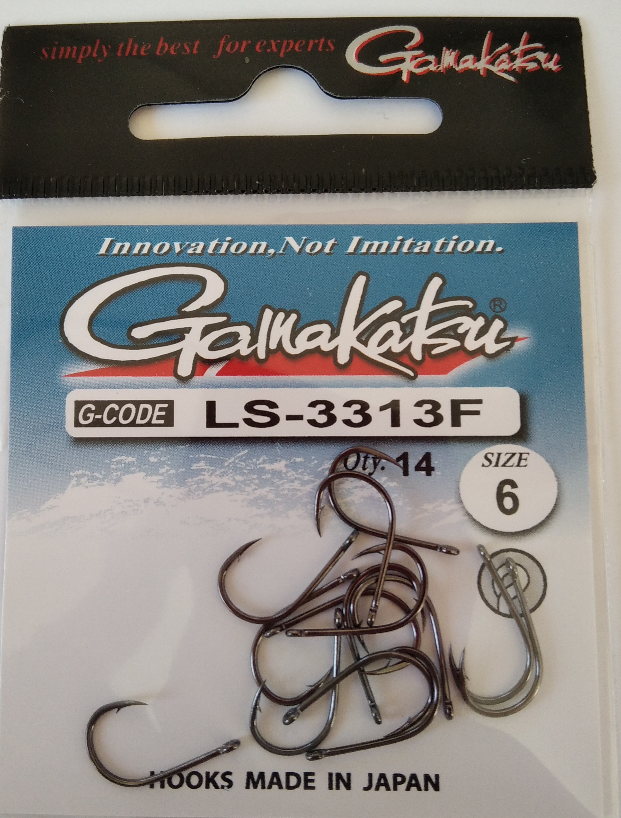 ANZUELO GAMAKATSU LS-3313F EYED HOOKS BLACK 6 (14 unidades)