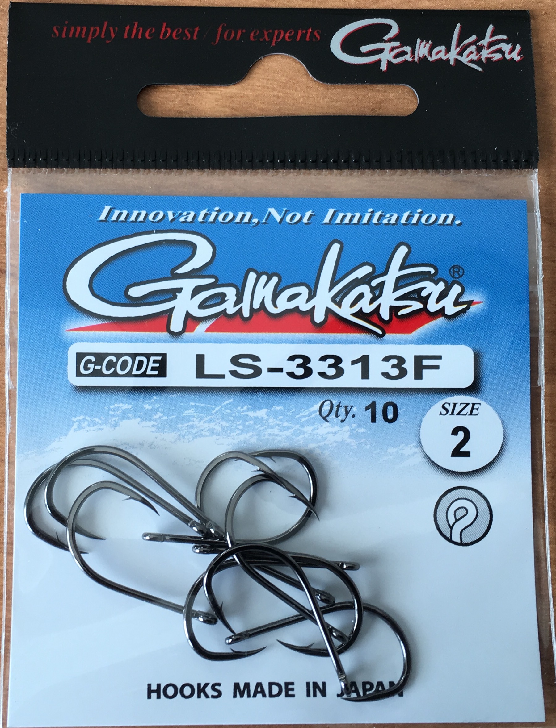 ANZUELO GAMAKATSU LS-3313F EYED HOOKS BLACK 2 (10 unidades)
