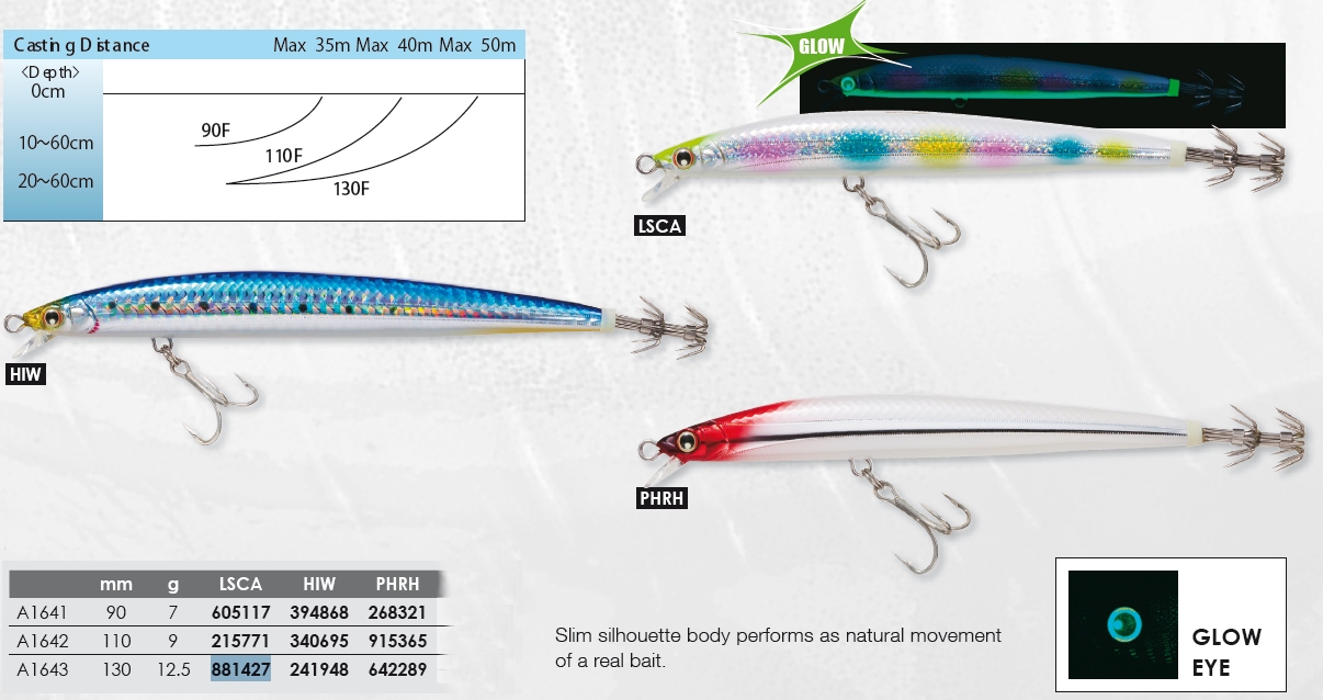 DUEL EZ-MINNOW EGI F130 A1643-LSCA