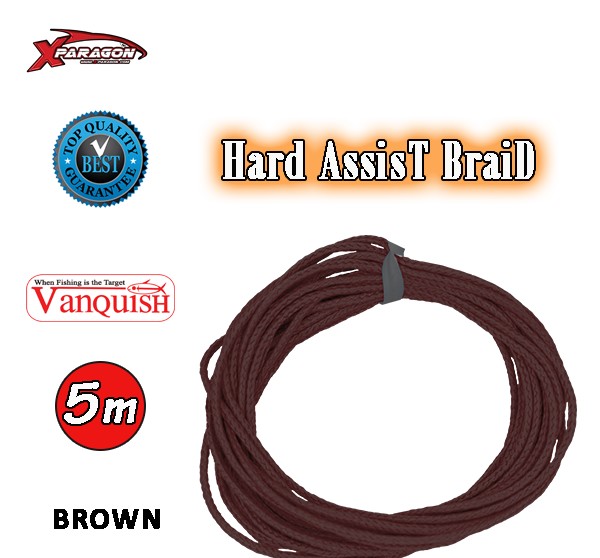 X-PARAGON ASSIST HARD BRAID BROWN 5m 0.75mm 222LB