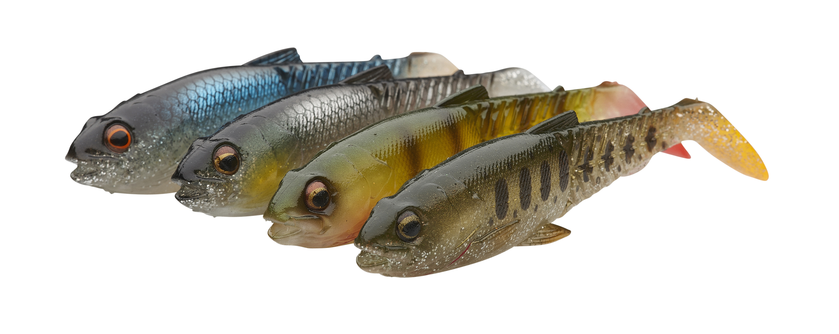 CRAFT CANNIBAL PADDLETAIL 10.5CM 12G CLEAR WATER MIX 4PCS