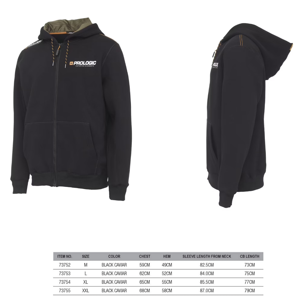 SUDADERA PROLOGIC EDEN ZIP HOODIE XL BLACK CAVIAR