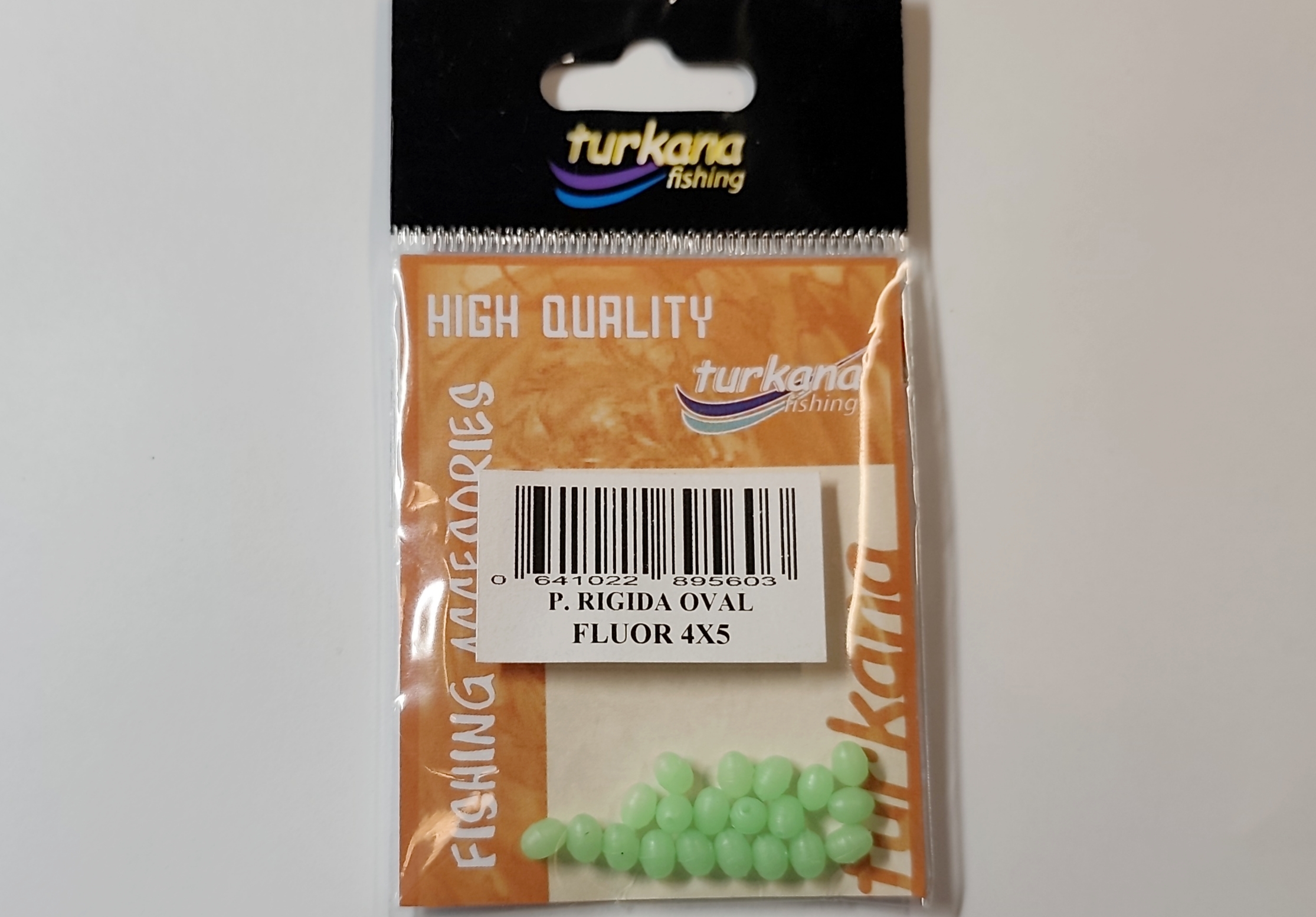TURKANA - PERLA RIGIDA OVAL FLUOR 4X5 (20 unidades)