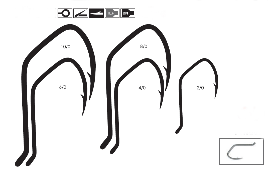 ANZUELO MUSTAD ULTRA 412NP-TF 6/0 (5 unidades)