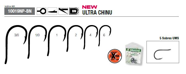 ANZUELO MUSTAD CHINU 10019NP-BN 1 (10unidades)