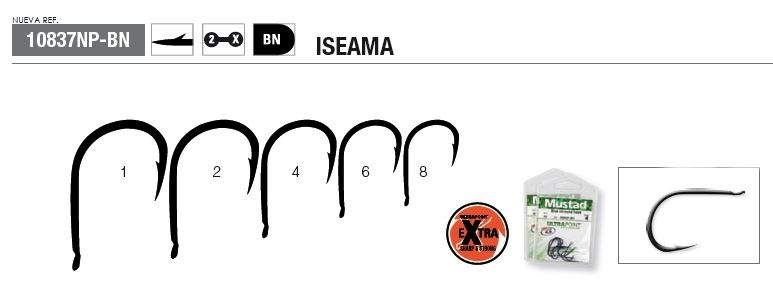 ANZUELO MUSTAD ULTRA ISEAMA 10837NP-BN 6 (10 un)