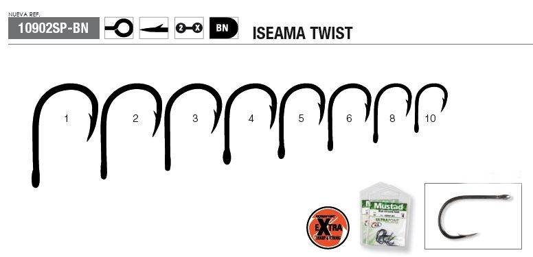 ANZUELO MUSTAD ULTRA ISEAMA TWIST 10902SP-BN 6 (10