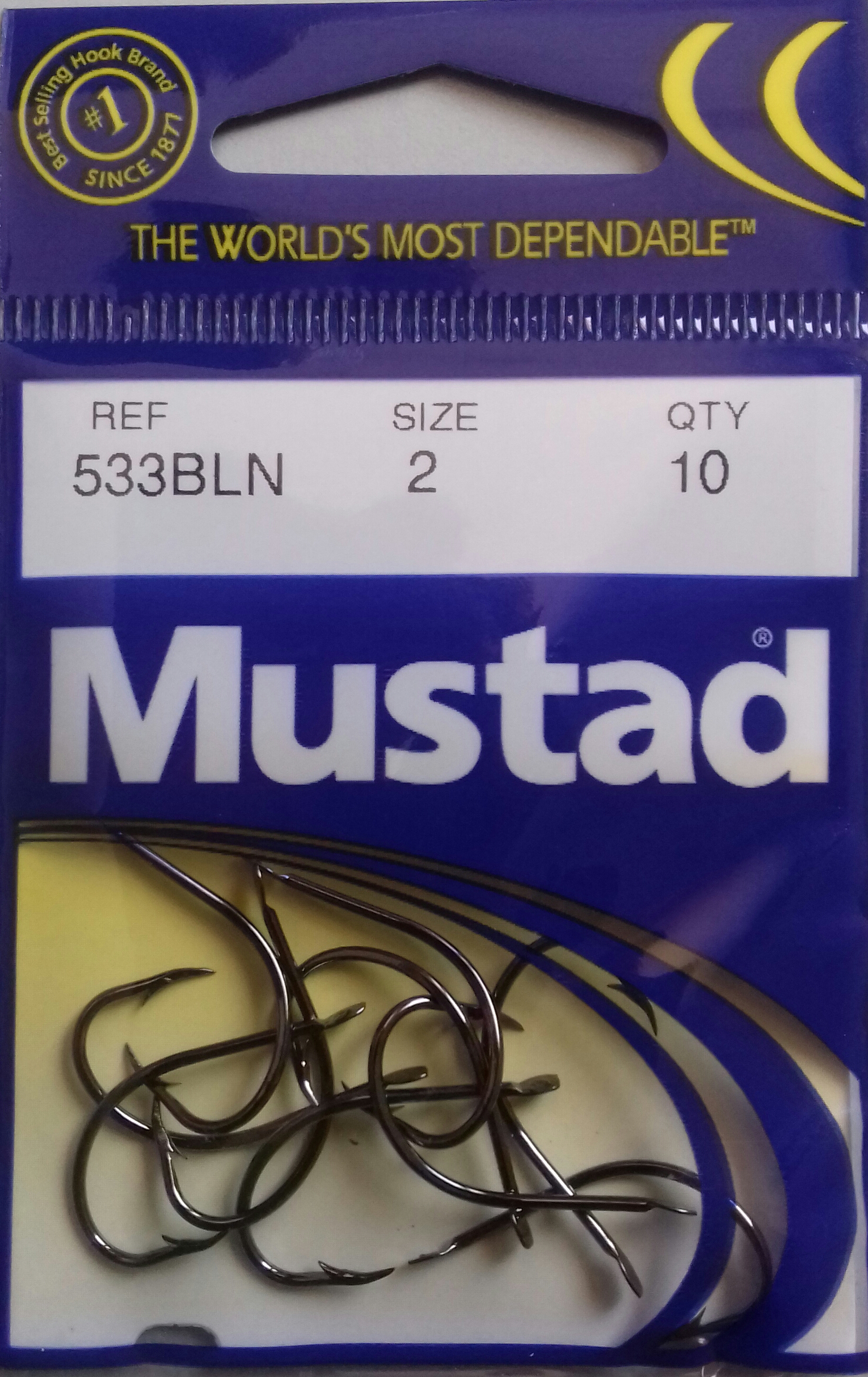 ANZUELO MUSTAD 533-BLN NUM 2 (10 unidades)
