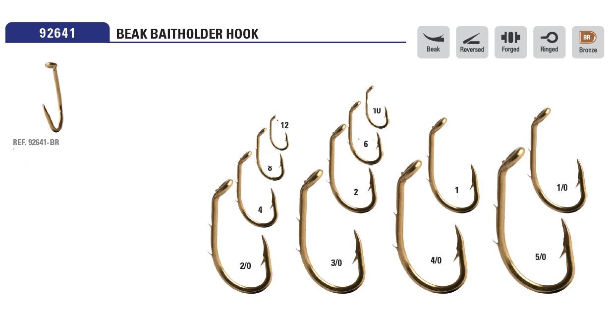 ANZUELO MUSTAD BEAK BAITHOLDER 92641-BR-1/0 (7unidades)