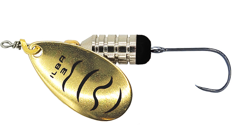 CUCHARILLA ILBA ROBIN ORO-NEGRO Nº 3 8,5 GR (1 ANZUELO SIN MUERTE)