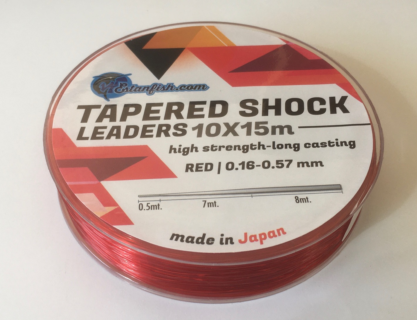 COLA SURF CASTING - TAPERED SURF LEADER RED 10X15 m 0,16-0,57mm
