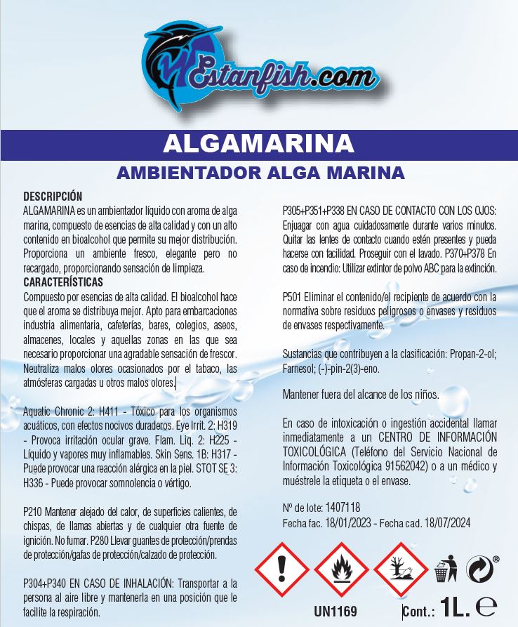 AMBIENTADOR ESTANFISH ALGA MARINA