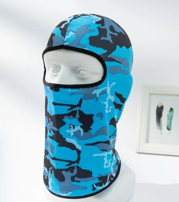 POLAINA DE CARA I CUELLO PROTECCION SOLAR CAMUFLAJE AZUL