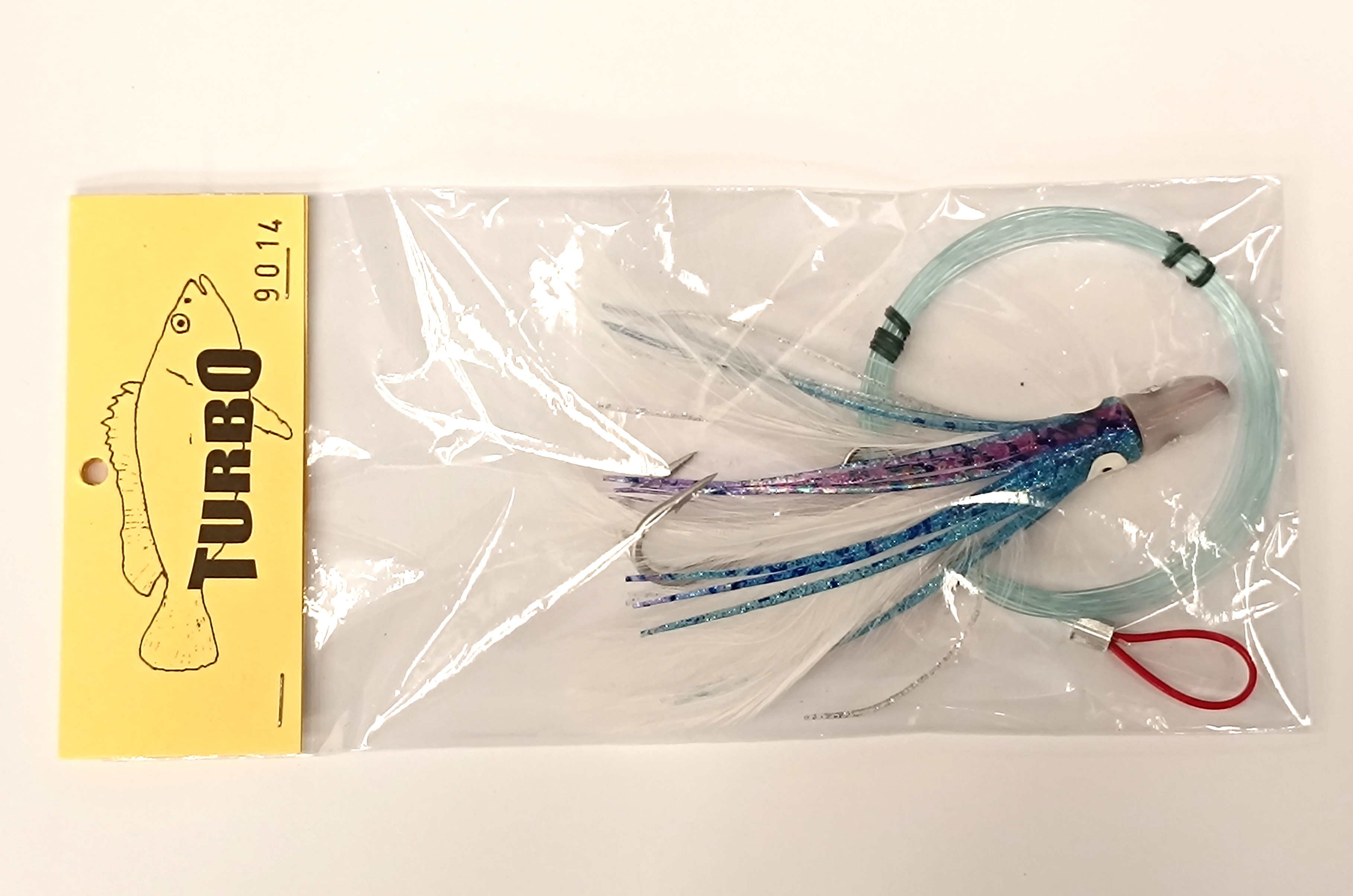 PLUMA CURRICAN CABEZA CRISTAL MEDIANA TURBO MOD 9014 PULPO AZUL/ PLUMAS