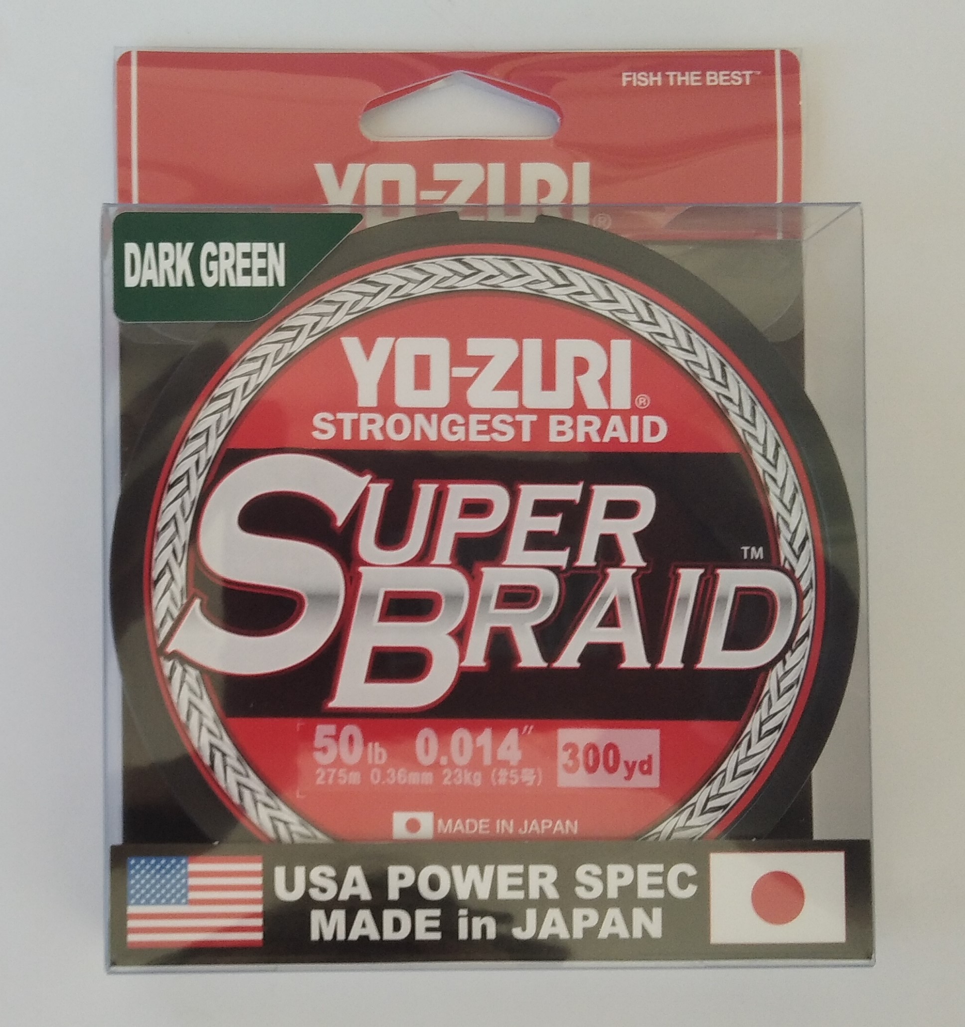 YO-ZURI SUPER BRAID R1269 4X 0.36mm 275m 50LB VERDE OSCURO