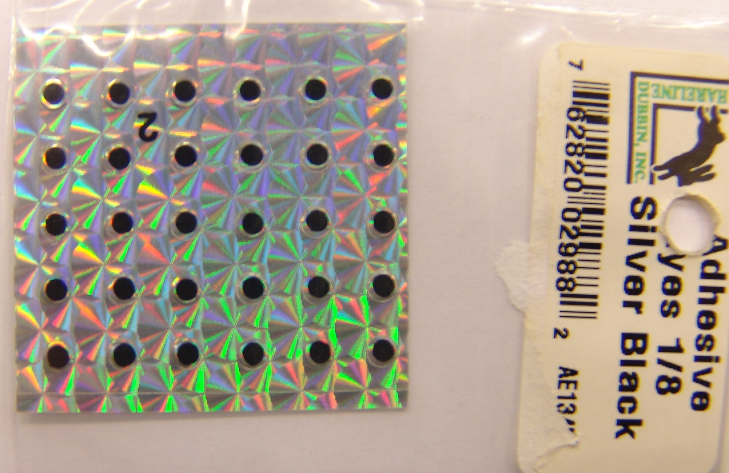 OJOS ADHESIVOS 1/8 SILVER BLACK (3mm)