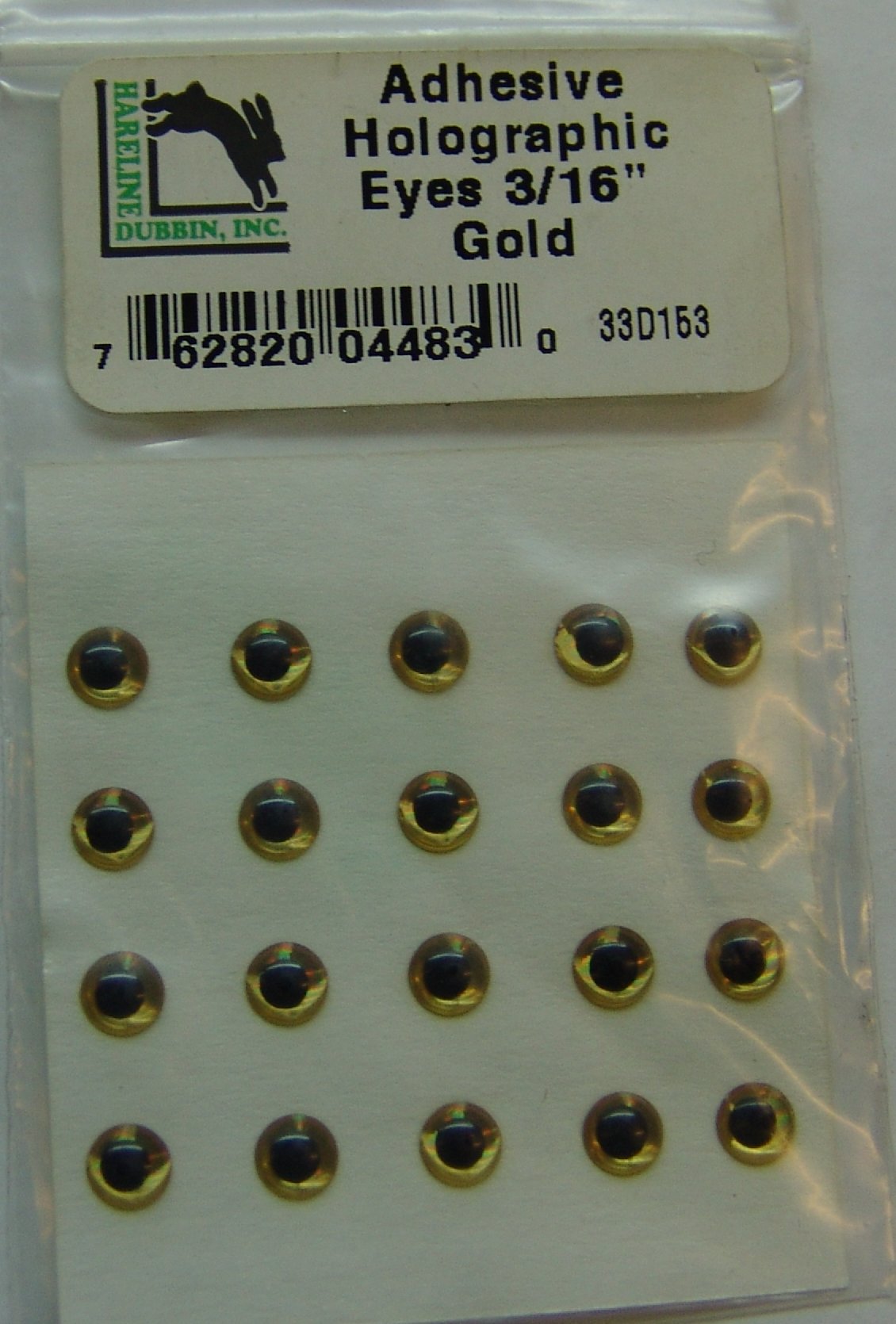 OJOS HOLOGRAFICOS ADHESIVOS 3/16 GOLD (4.5mm)